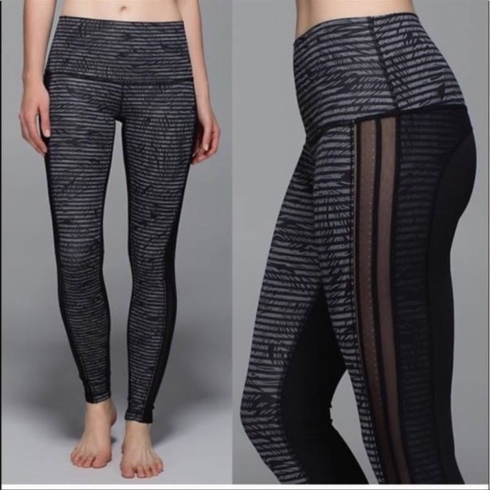 LULULEMON LEGGINGS W MESH DETAILING - SIZE 2/4